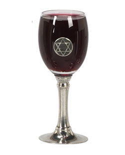 ISRAEL GIFTWARE DESIGN Pewter and Glass Kiddush Cup