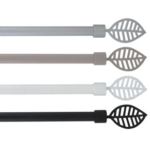 EVIDECO Sevigne Steel Adjustable Overall Width Single Curtain Rod
