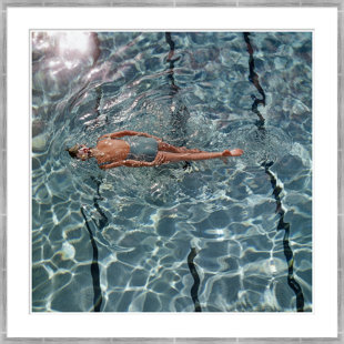 SOICHER MARIN Fred Lyon Women In Swimming Pool Framed On Paper by Fred Lyon Giclee Print