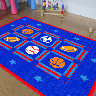 ALLSTAR RUGS Geometric Blue Area Rug
