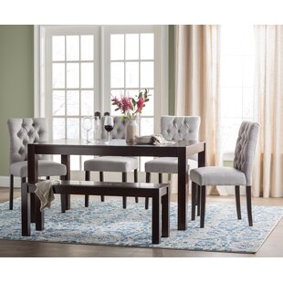 DARBY HOME CO Gardners 6 - Person Rubberwood Dining Set