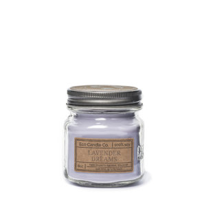 ECO CANDLE CO Lavender Dreams Scented Jar Candle with Glass Holder
