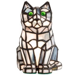 MEYDA LIGHTING Sassy Cat 7'' Animals Lighted Art Glass