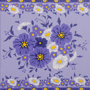 IMAGINE TILE, INC. 6'' x 6'' Hand Painted Ceramic Decorative Accent Tile (Set of 4)