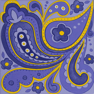 IMAGINE TILE, INC. 6'' x 6'' Hand Painted Ceramic Decorative Accent Tile (Set of 4)