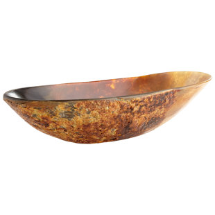 CYAN DESIGN Neville Bowl Oval Contemporary Decorative Bowl in Brown