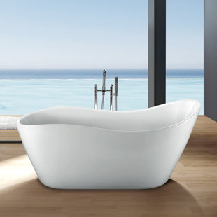 CHEVINGTON Havana 65.37'' x 28'' Freestanding Soaking Acrylic Bathtub