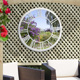 SUNTIME OUTDOOR LIVING Round Garden Roman Numeral Mirror Wall Décor