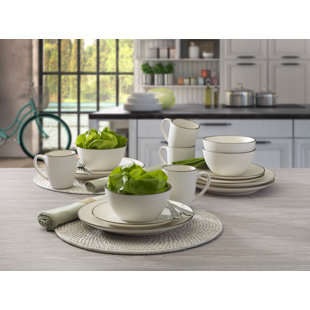 Gourmet Basics by Mikasa Juliana 16-Piece Stoneware Dinnerware Set, Service for 4
