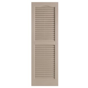 ALPHA SHUTTERS Cathedral Top Standard Open Louver Shutters Pair (Set of 2)