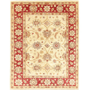 CARPETFINE Handgefertigter Teppich aus Wolle in Beige