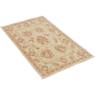 CARPETFINE Oriental Hand Woven Hand Hooked 65 X 104cm Beige Area Rug
