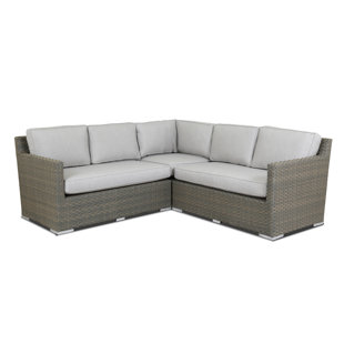 SUNSET WEST Majorca 84'' Wicker Outdoor Patio Sectional with Sunbrella Cushions