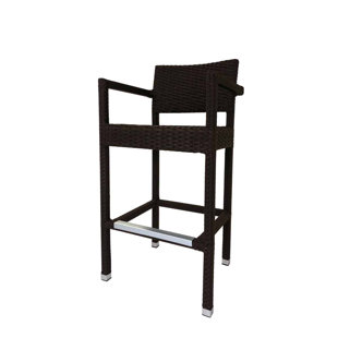 SOURCE FURNITURE Zen Wicker Outdoor Stool with Cushion