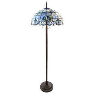 CHARLTON HOME® Modesti 64"H Tiffany-Stained Glass Floor Lamp