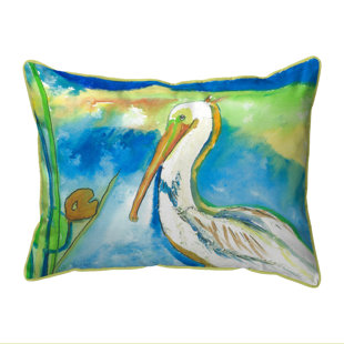 BETSY DRAKE INTERIORS Pelican Indoor/Outdoor Throw Pillow