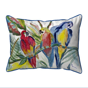 BETSY DRAKE INTERIORS Parrot Indoor/Outdoor Throw Pillow