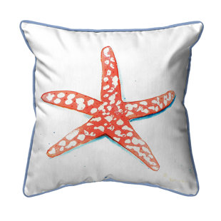 BETSY DRAKE INTERIORS Coral Reversible Throw Pillow