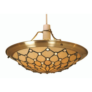 CLASSICLIVING Brandee 1 - Light Antique Brass Bowl Pendant
