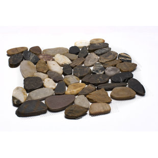 MARGO GARDEN PRODUCTS Rainforest Natural Stone Pebbles Mosaic Wall & Floor Tile