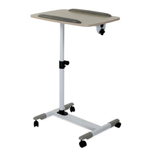 Mount-It! Heavy-Duty Mobile Rolling Laptop Cart with Wheels, Height Adjustable Tilting Recliner Tray