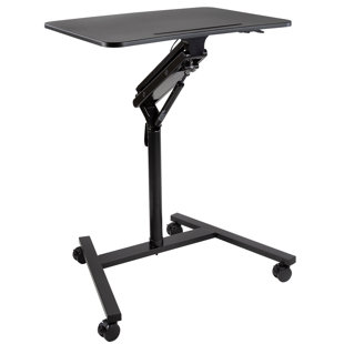 Mount-It! Mobile Standing Laptop Desk, Height Adjustable Rolling Sit Stand Workstation