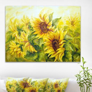 DESIGN ART " Bright Yellow Sunny Sunflowers "