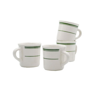 TUXTON HOME Green Bay Ceramic Coffee Mug (Set of 6)