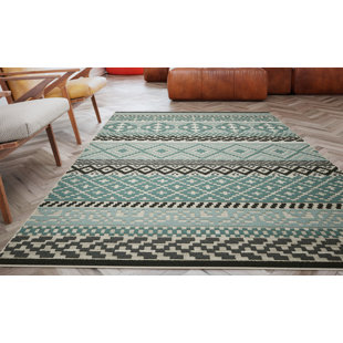 MISTANA Amersfoort Teal Grey Indoor/Outdoor Rug