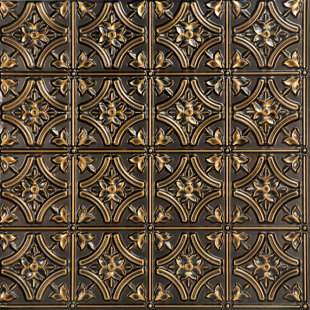 FROMPLAINTOBEAUTIFULINHOURS Gothic Reams 2 ft. x 2 ft. Glue-Up PVC Ceiling Tile