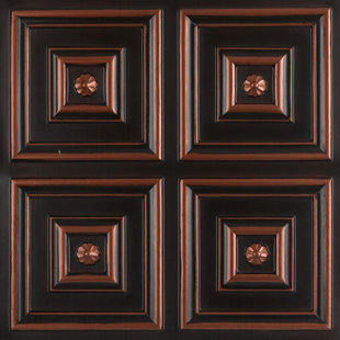 FROMPLAINTOBEAUTIFULINHOURS Seashore 24'' L x 24'' W PVC Glue Up Ceiling Tile In Antique Copper