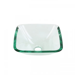 THE RENOVATORS SUPPLY INC. Square Glass Bathroom Vessel Sink with Drain Mini Bath Bowl