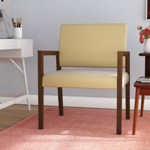 LESRO Brooklyn Waiting Reception Wide Guest Chair Wood Frame