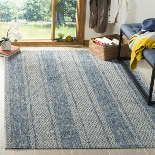 WORLD MENAGERIE Atwells Light Grey/Blue Indoor/Outdoor Rug