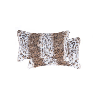 ERUG OUTLET Belton Animal Print Faux Fur Throw Pillow (Set of 2)