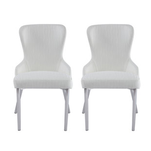 ORREN ELLIS Wilder Faux Leather Upholstered Metal Side Chair (Set of 2)