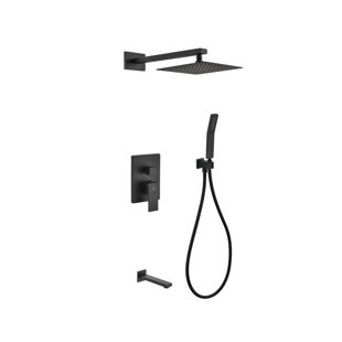 KUBE BATH Aqua Piazza Complete Shower System with Rough in-Valve