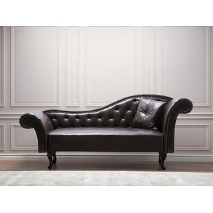 CLASSICLIVING Ekstrom Faux Leather Chaise Lounge