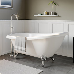 CAMBRIDGE PLUMBING 67'' x 28'' Freestanding Soaking Acrylic Bathtub