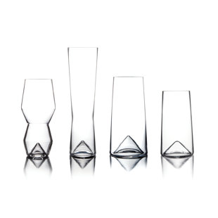 SEMPLI Monti Taste 4 Piece Lead-Free Crystal Assorted Glassware Set