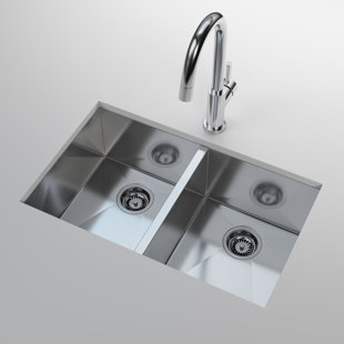 CANTRIO KONCEPTS Cantrio Premium Stainless Steel Double Kitchen Sink with 29" x 18" x 9.25" Dimensions