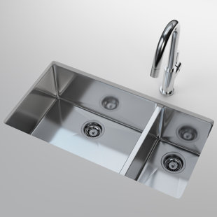 CANTRIO KONCEPTS Cantrio Premium Stainless Steel Double Kitchen Sink with 33" x 18" x 9.25" Dimensions
