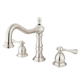 KINGSTON BRASS Heritage Widespread Bathroom Faucet with Brass Pop-Up Drain