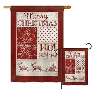 BREEZE DECOR Collage Winter Christmas Impressions 2-Sided Polyester 40 x 28 in. Flag Set