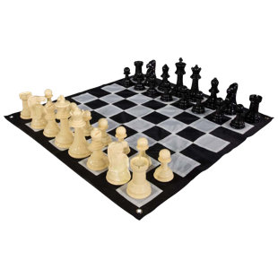 MEGACHESS 8" Tall Oversized Chess Set with Stay-flat Nylon Board