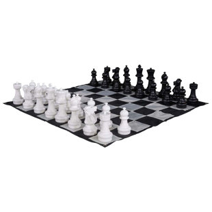 MEGACHESS 12" Giant Plastic Chess Set with a Quick Fold Nylon Board