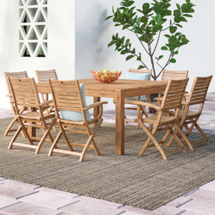 KITSCO Ciaran 8 - Person Square Teak Outdoor Dining Set