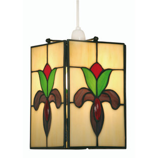 OPHELIA & CO. 24cm H x 14.5cm W Glass Square Pendant Shade ( Screw On ) in Yellow