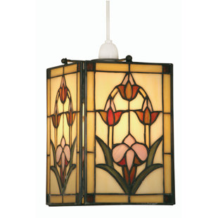 OPHELIA & CO. 24cm H x 14.5cm W Glass Square Pendant Shade ( Screw On ) in Yellow