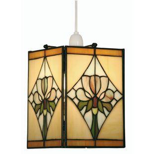 OPHELIA & CO. 24cm H x 14.5cm W Glass Square Pendant Shade ( Screw On ) in Yellow